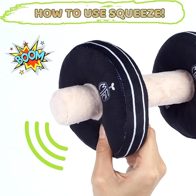 MFC®️Dog Dumbbell | Fun Squeaker Toy | Sports Dog Chew Toy | Durable Toys for Puppies and Adults | Dumbbell with Soft and Safe Material