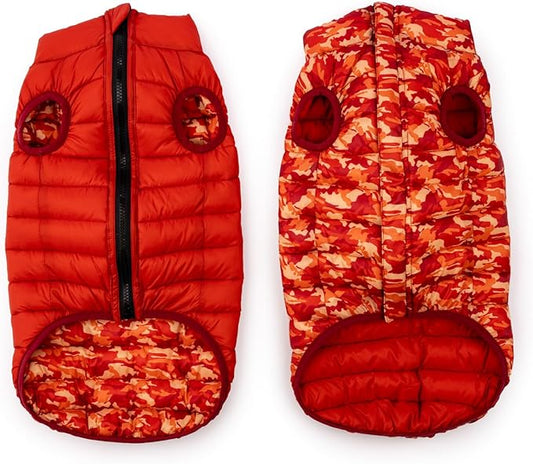 Winchester Pet Premium Reversible Dog Puffer Vest, Red, Medium