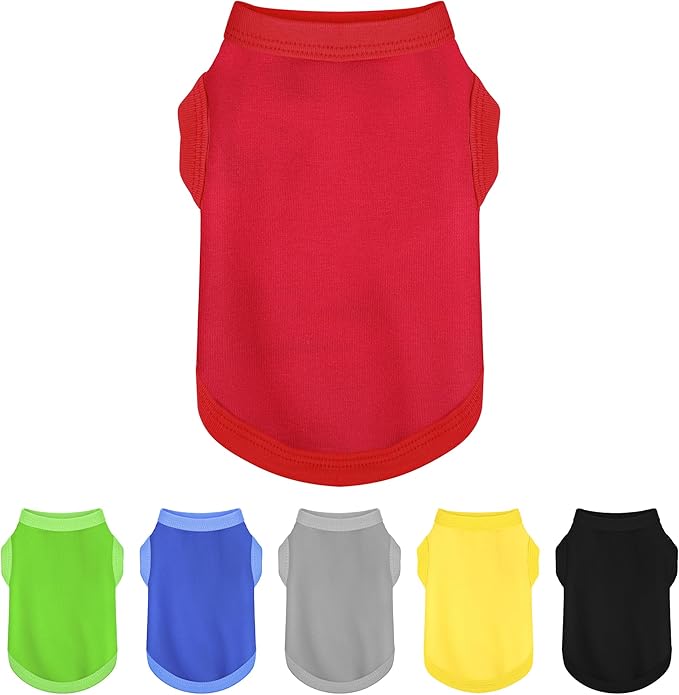 Elevate Your Dog's Fashion Quotient with Colorful and Breathable Sleeveless Cotton Shirts! Perfect Pet Apparel for Small to Medium Dogs Red XL
