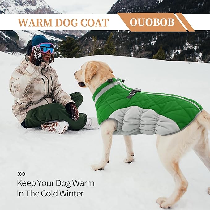 Dog Winter Jacket Cozy Reflective Waterproof Windproof Warm Pet Garment,Comfortable Cold Weather Fleece Apparel Outfits with Zipper Closure for Small Medium Large Dogs Puppy Walking,X-Large