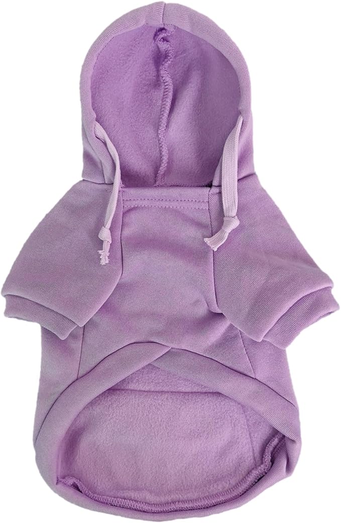 Jecikelon Pet Dog Cold Weather Coat with Pocket Winter Dog Hoodie Warm Puppy Clothes for Small Dogs Chihuahua Clothing (Purple, Medium)