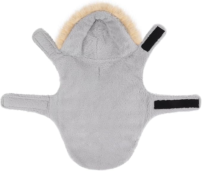 HDE Dog Puffer Jacket Fleece Lined Warm Dog Parka Winter Coat with Harness Hole 90s Black and Gold Metallic - L