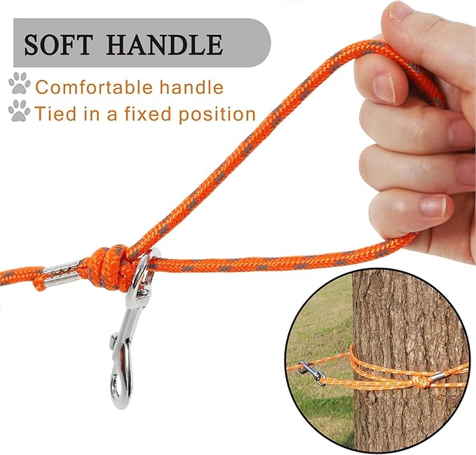 Reflective Cat Leash -15FT Cat Cable Out Escape Proof Walking Leads Yard Long Durable Safe Personalized Extender Leash Traning Play Outdoor for Puppies/Kittens/Rabbits/Small Animals