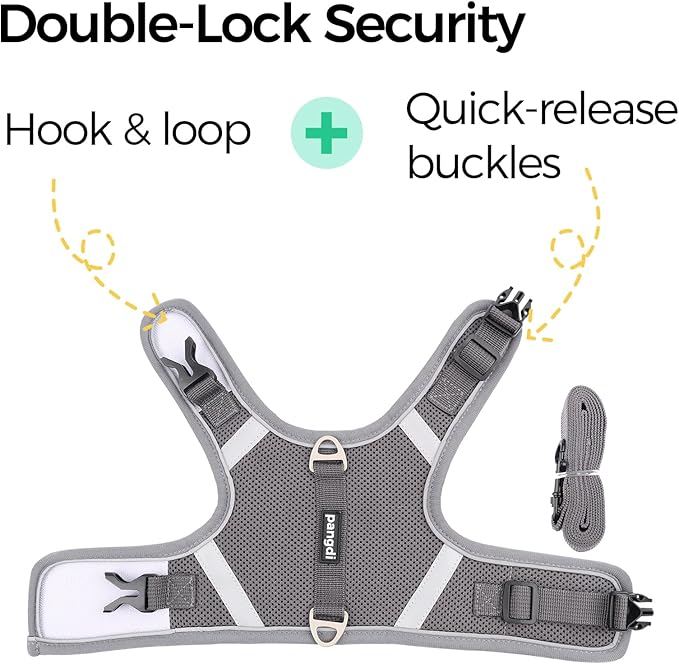 Cat Harness and Leash Escape Proof Kitten Harness Cat Leash for Walking Travel Service Cat Vest, Grey, X-Small