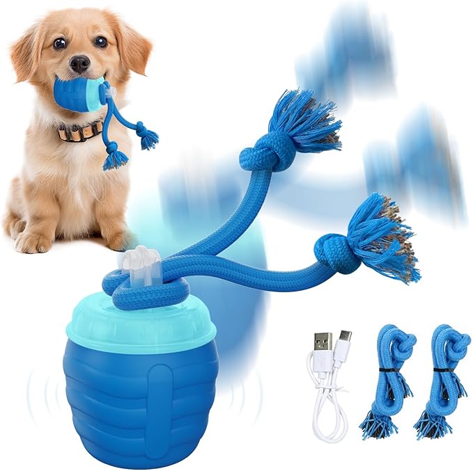 Interactive Dog Toys, [2025 Newly Upgraded] Interactive Dog Ball for Small Dogs, Automatic Moving Dogs Toy Wicked Ball for Boredom & Training, Play Music, USB Rechargeable(Blue)