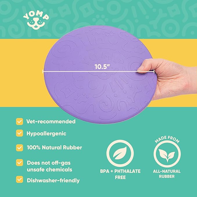 Yomp FetchFlyer MAX Dog Toy – Durable Rubber, Grippable Rim, Textured Flyer for Fetch & Play, Dishwasher Safe