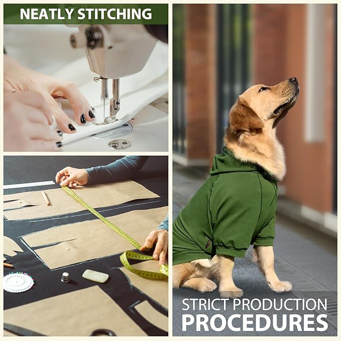 Basic Dog Hoodie Sweatshirts, Pet Clothes Hoodies Sweater with Hat and Leash Hole, Soft Cotton Outfit Coat for Small Medium Large Dogs (X-Large)