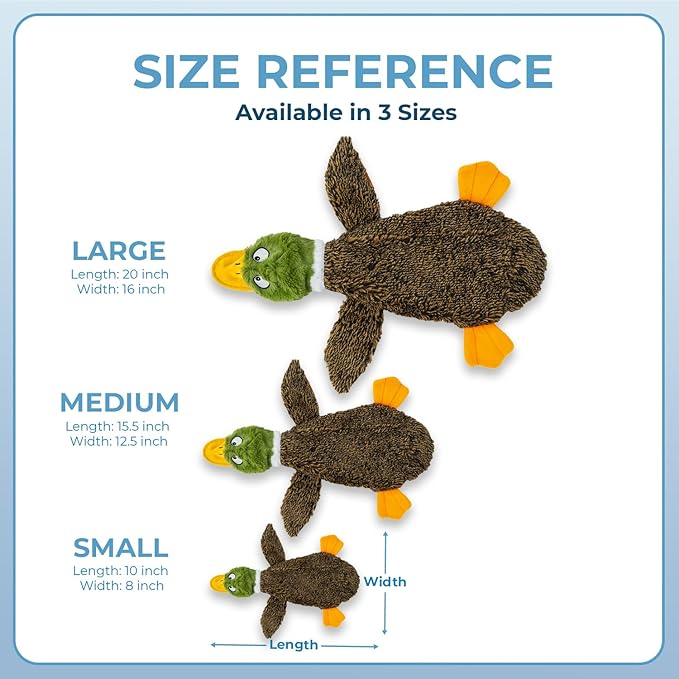 Best Pet Supplies Squeaky Dog Toys with Soft Durable Fabric for Small, Medium and Large Pets Interactive Toy for Indoor Play, Supports Active Biting and Play - 1Wild Duck, Alligator, Large