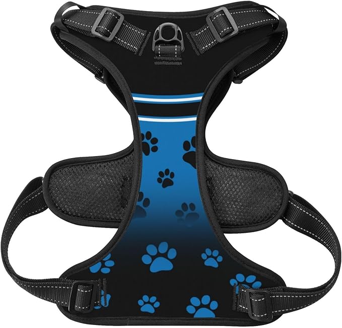 Custom Carolina Dog Harness with Reflective Stripes Personalized Name and Number Dog Vest Harness with Pet Traction Rope for Small Medium Large Dog