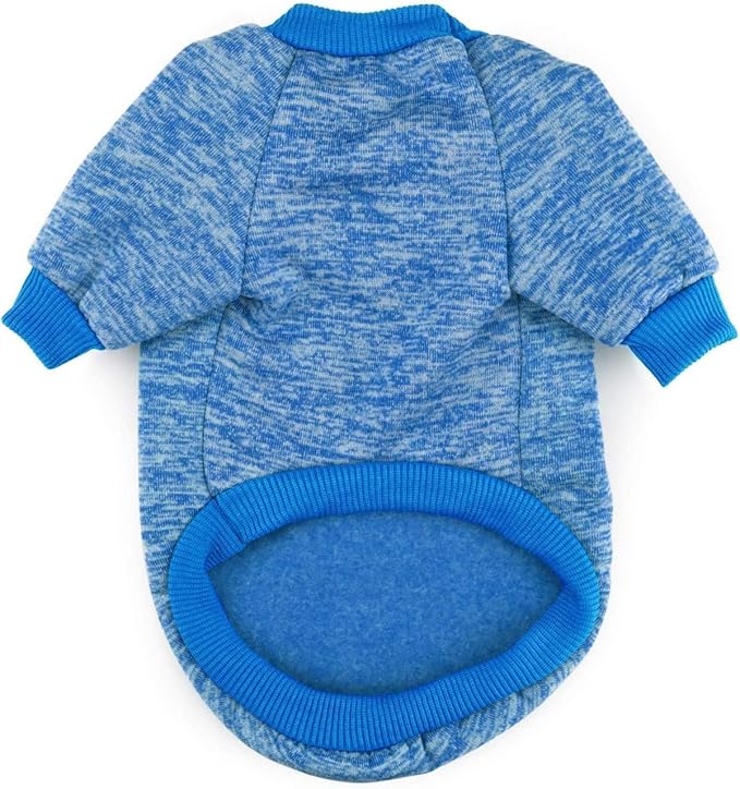 Idepet Pet Dog Classic Knitwear Sweater, Soft Fleece Coat for Small,Medium Dog,Warm Pet Dog Cat Clothes,Soft Puppy Customes (XXL, Blue)