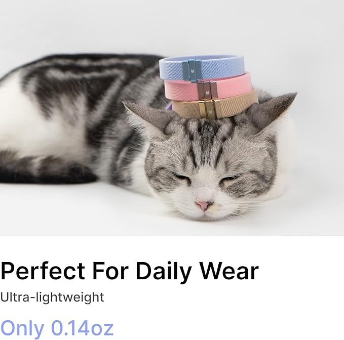 Safety Cat Collar - U.S. IDA Gold Awarding Design, Stretch Elastic Quick Release, Non Breakaway - Light Weight for Kitten, Neck Fit 5.9'-11.8' for All Small Large Cat,S(Linen)