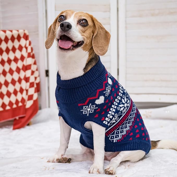 SCENEREAL Dog Sweaters for Small Medium Dogs - Soft, Warm Turtleneck Small Dog Sweater, Ugly Knit Dog Christmas Outfits for Dachshund, Chihuahua, Pug, Yorkie,Winter Pet Clothes Male Female