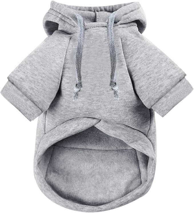 Jecikelon Pet Dog Cold Weather Coat with Pocket Winter Dog Hoodie Warm Puppy Clothes for Small Dogs Chihuahua Clothing (Grey, X-Large)