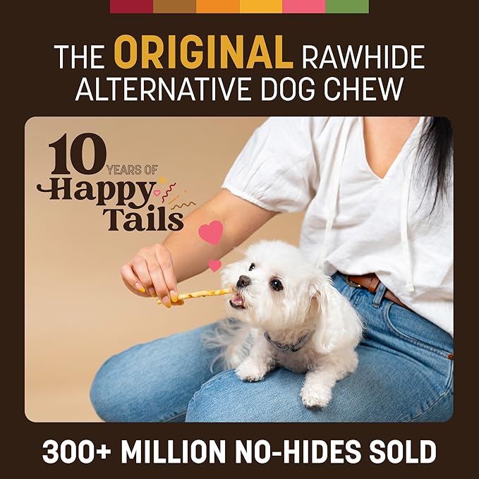 Earth Animal No Hide Stix - Long Lasting Rawhide Free Small Dog Chews Sticks, Peanut Butter - 80 Count Extra Value Pack