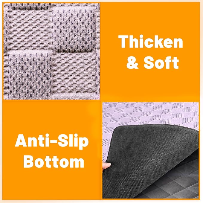 Manificent Non-Slip Pet Bed Mat for Back Seat Extender, Hair Resistant Dog Blanket for Hard Bottom Dog Car Seat Cover, Anti Slip Pet Linner Backseat Cover Blue/Plaid