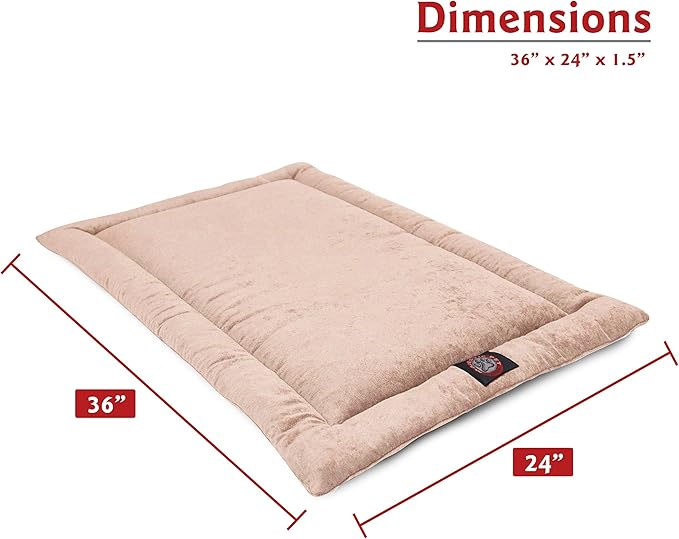 Majestic Pet Orthopedic Memory Foam Dog Crate Mat - Plush Pet Bed Pad for Crates & Kennels | USA Crafted | 36"x23" Villa Pearl