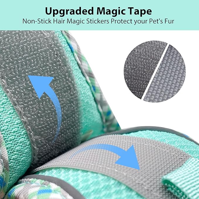 AIITLE Small Dog Harness - Breathable Double-Layer Jacquard No-Choke Vest, Durable Anti-Tear Fabric with Reflective Trim - Perfect for Running, Parties, Daily Walks (Turquoise, XS)