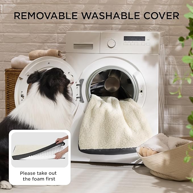 Bedsure Dog Bed for Small Dogs - Comfy Flat Puppy Beds with Removable Washable Cover, Orthopedic Egg Crate Foam Pet Mat, Suitable for Pet Up to 15 lbs