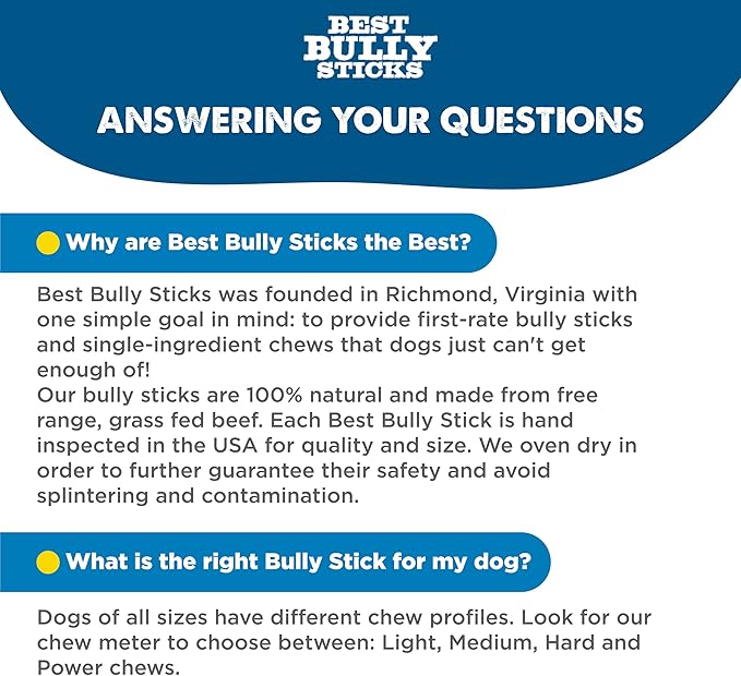 Best Bully Sticks 6 Inch Jumbo Bully Sticks for Dogs - 12 Count (Pack of 1) - Natural Grass-Fed Beef, Single Ingredient, Grain and Rawhide Free Chew, Large Breeds