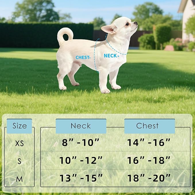 Mile High Life Dog Harness, Air Mesh Floral Vest Harness for 20 lbs Small Dogs & Cats, Easy Get on Adjustable Easy Closures Both Neck and Chest(Wild Rose, S Chest 16"-18")