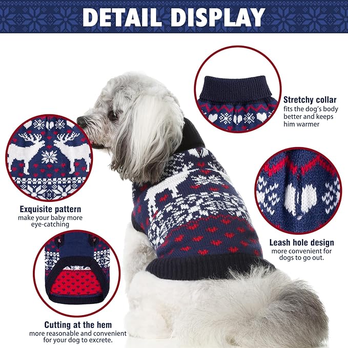 SCENEREAL Dog Sweater for Small Sized Dog Girls Boys - Turtleneck Pullover Winter Puppy Clothes Christmas Outfits, Pet Sweatshirt Apparel Knitwear for Dachshund, Yorkie, Chihuahua S