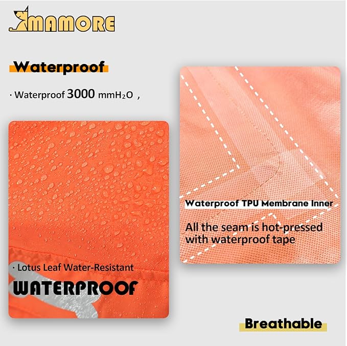 Dog Raincoat,Waterproof Rain Poncho with Hoodie, High Reflective Adjustable Pet Rain Jacket with Leash Hole for Small Medium and Large Dogs (Orange, Small: 9-13lbs)