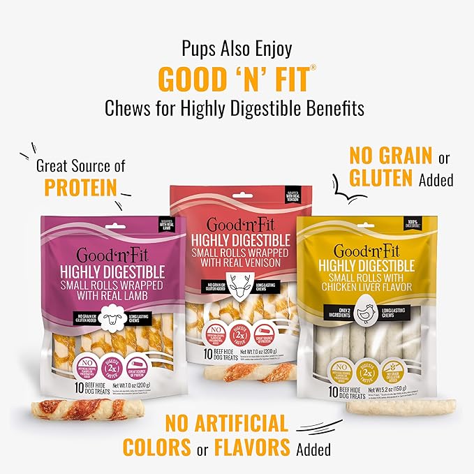 Good 'n' Fun Triple Flavor Colossal Kabobs, 3 Count, Treat Extra-Large Dogs to Long-Lasting Rawhide Chews
