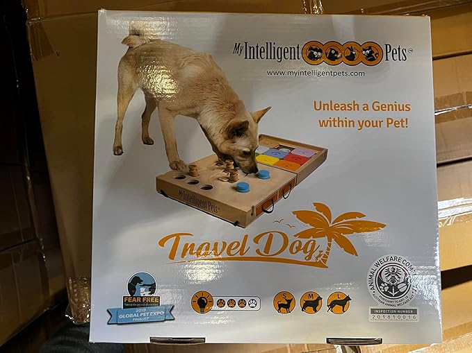 Travel Dog - Portable 2-in-1 Interactive Puzzle Toy and Brain Game for Dogs, Ideal for Mental Stimulation, Dexterity Training and On-The-Go Entertainment