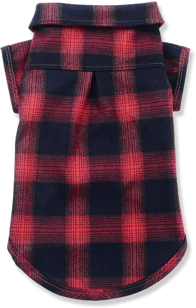 Koneseve Dog Shirt, Pet Plaid Clothes Shirt T-Shirt, Sweater Bottoming Shirt for Small Dog Cat Puppy Grid Adorable Wearing Stylish Cozy Halloween,Christmas Costumes (Red;S/Small)