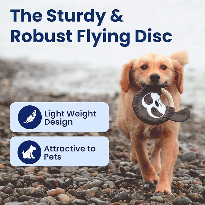 PAWSPIK Flying Disc Tug-of-War Toy, Eco-Friendly Recycled Material, Squeaker Toy for Medium and Large Dogs, for Throwing & Fetching 8.5" Diameter (Fierce Fox)