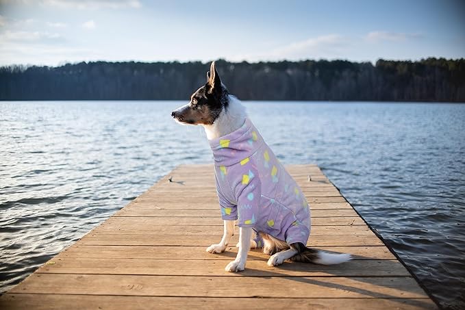 ROZKITCH Dog Leg Warmers for Medium Dogs, Pet Windproof Warm Cold Weather Jacket Vest with Luminous Zipper, Jumpsuit Apparel Outfit Clothes for Small Medium Large Dog Geometry M