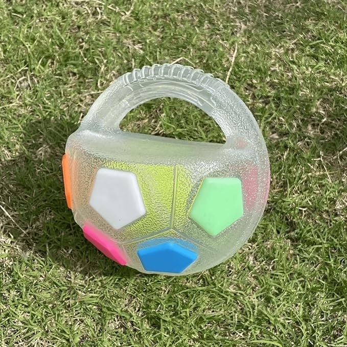 Tough Durable Ball Toy for Aggressive Chewers Ball in Bottle Strong Rubber Football Dog Chew Fetch Toy for Medium Large Breeds