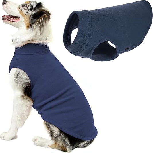 Gooby - Stretch Fleece Vest, Pullover Fleece Vest Jacket Sweater for Dogs, Indigo Blue, 3X-Large Length (20.5")