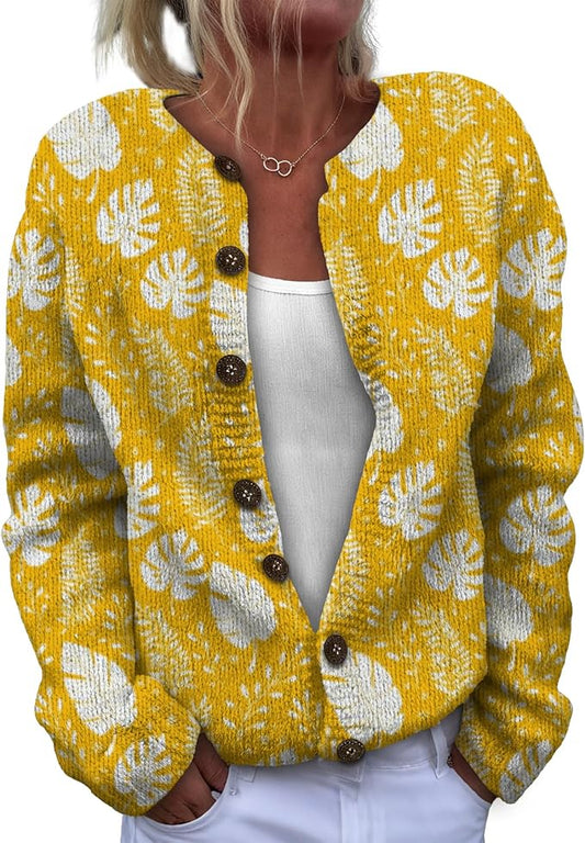 Sweater for Women Trendy Open Front Cardigan Fall Cardigan Sweaters for Women Crewneck Long Sleeve Outfits Fashion