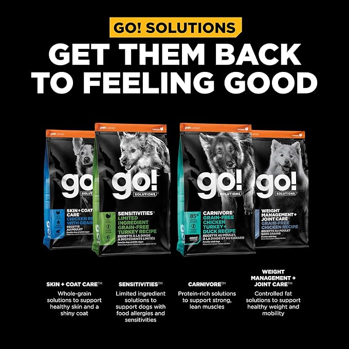 Go! Solutions Digestion + Gut Health, Dry Dog Food, Chicken Recipe with Ancient Grains, 3.5 lb Bag