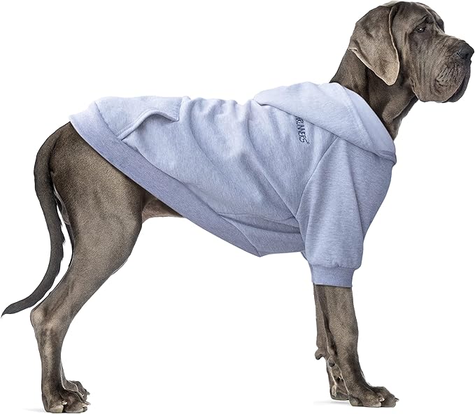 Extra Large Dog Clothes Hoodies Zip Up Sweaters for Big Dogs Labrador Border Collie Puppy Grey XL