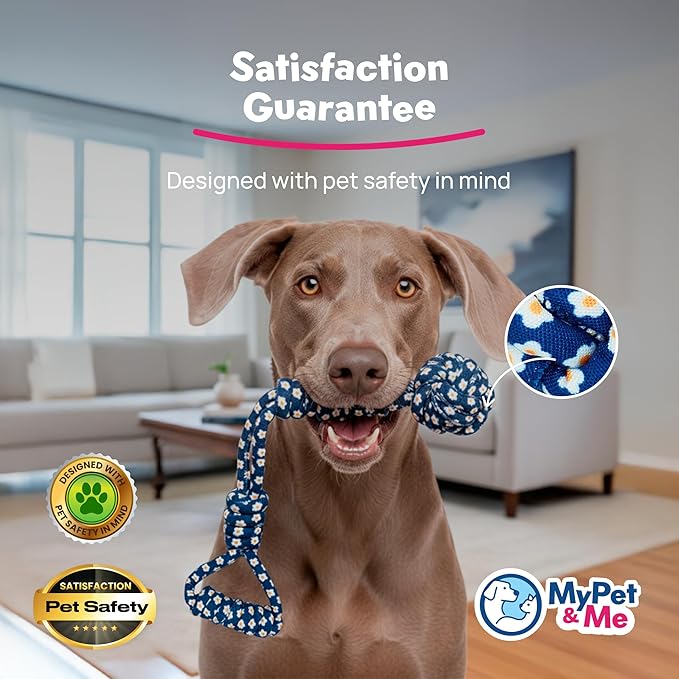 My Pet & Me – Durable Rope Dog Toy for Chewing, Tug of War, and Interactive Play – Perfect for Puppies and Active Dogs (17 Inch, Tug of War Dog Toy)