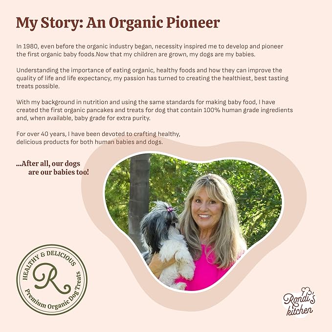 Rondi's Kitchen Lilly's Littles All-Natural & Organic Healthy Soft Dog Treats, Healthy Snacks for Small Dogs, Puppies, and Seniors, Tender Bite Cookies, Human Grade - Chicken & Sweet Potato