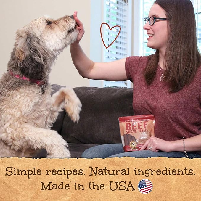 Happy Howie's Sausage Treats - Healthy Dog Treats, Flavorful Slow Cooked Beef, Natural Ingredients, Chewy Dog Treat, Hormone Free - Beef, (Pack of 1)