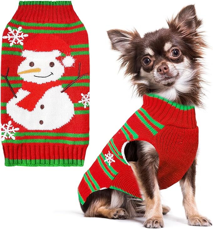 PETCARE Red Snowman Dog Sweater Christmas Dog Sweaters Vest Ugly Snow Xmas Puppy Costume Pet Holiday New Year Fall Winter Clothes for Small Medium Large Dogs Cats Pullover Sweaters Outfits,X-Large