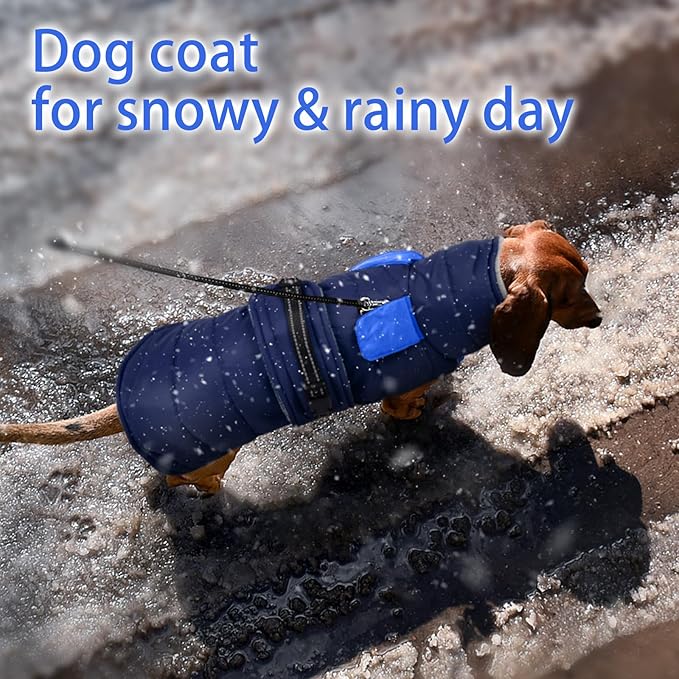 MIGOHI Thermal Large Dog Fleece Jacket - Rainproof Coat for Large Dogs, Thick Dog Winter Coat,Snow Jacket for Dogs Windproof for Hunting Camping,Windy Chilly Days,Doberman,Great Dane,3XL,DarkBlue