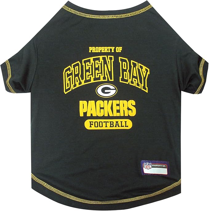 NFL Green Bay Packers Dog T-shirt X-Large. - Licensed Shirt for Pets Team Colored with Team Logos- Premium Stretchable Materials for the comfort of your Dog & Cat