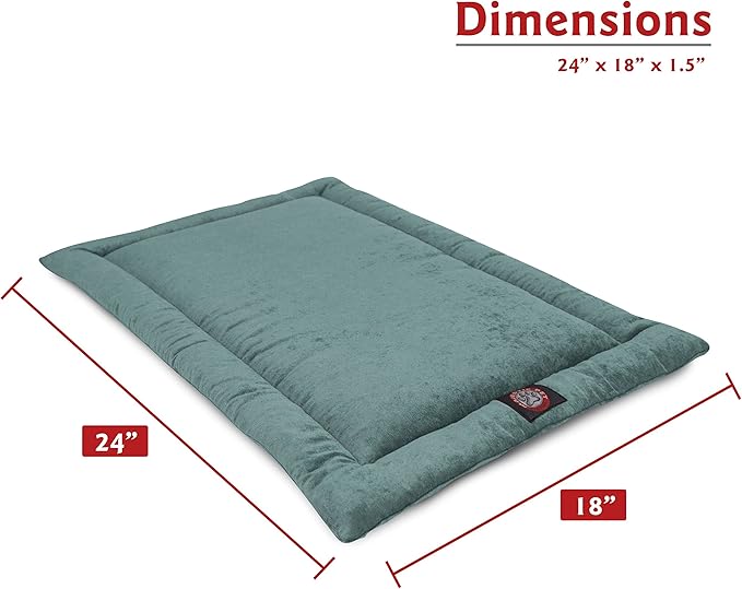 Majestic Pet Dog Crate Mat - Machine Washable Soft Plush Pet Bed Pad for Crates & Kennels, USA Crafted, 24"x18" Villa Azure