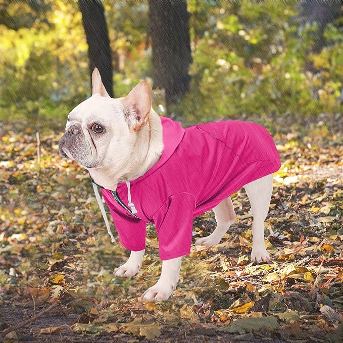 Dog Raincoat rain Jacket Raincoat Dogs Waterproof Small Medium Breeds Zip Closure Storage Pocket Harness Hole Pink M
