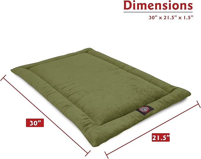 Majestic Pet Dog Crate Mat - Machine Washable Soft Plush Pet Bed Pad for Crates & Kennels | USA Crafted | 30"x21" Villa Fern