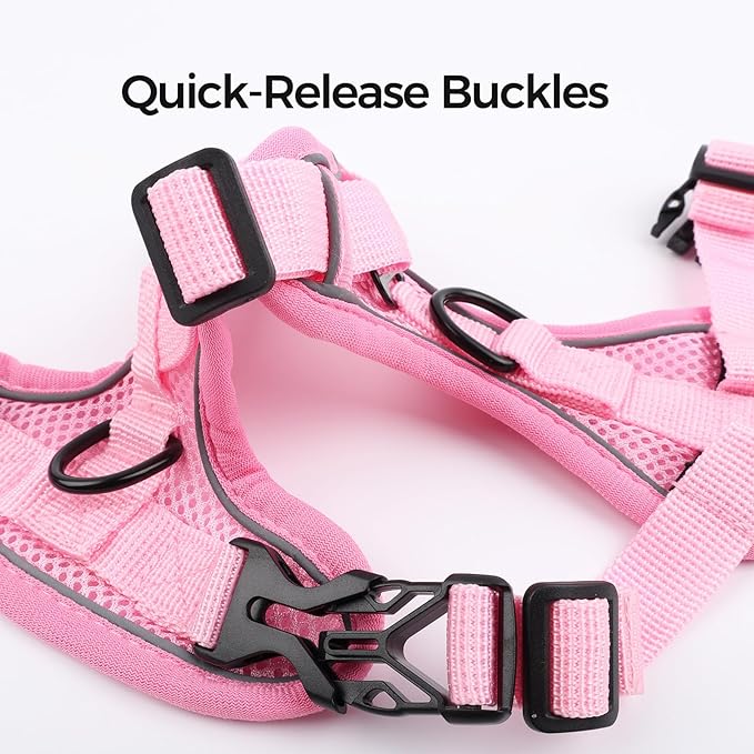 Cat Harness and Leash Set Escape Proof Tactical Small Kitten Harness Emotional Support Cat Vest, Pink, S