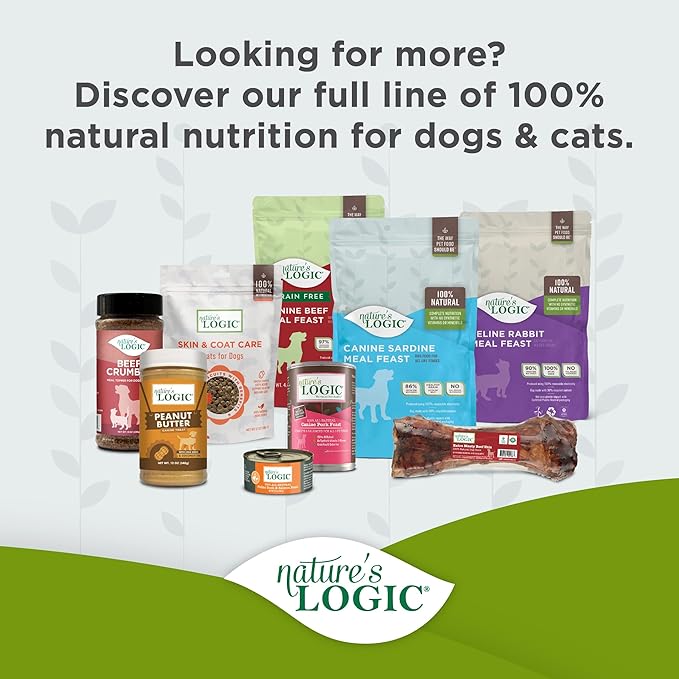 NATURE'S LOGIC Dry Dog Food - 100% Natural - No Synthetics - for All Ages, Sizes, Breeds - Free from Common Allergens, High Protein - Sardine Meal Feast, 25lbs