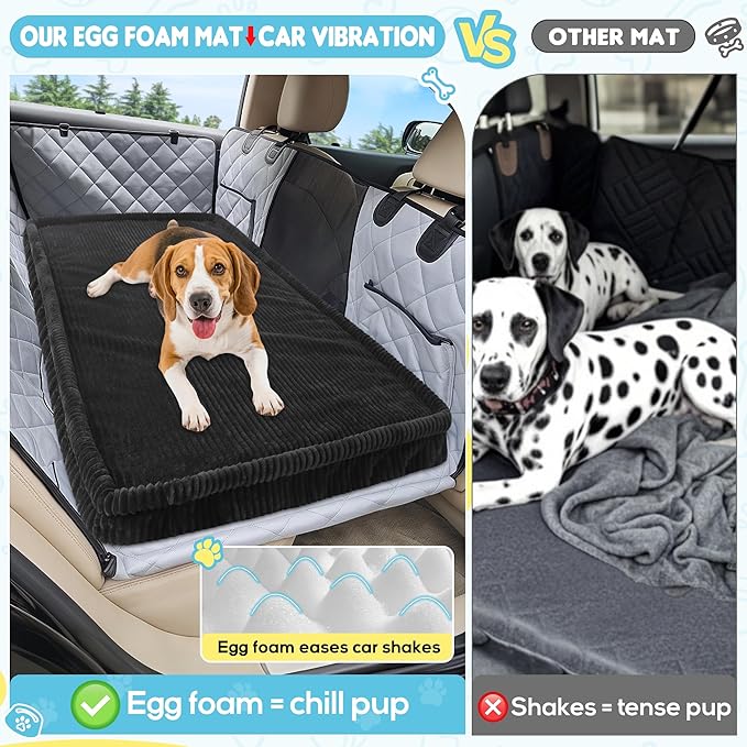 Dog Car Bed, Non-Slip Backseat Extender Pet Mat, Removable Washable Dog Bed for SUVs, Sedans & Trucks, Anti-Slip Travel Bed for Dogs, Easy Clean & Scratch-Proof & Comfort (56"x28.7")