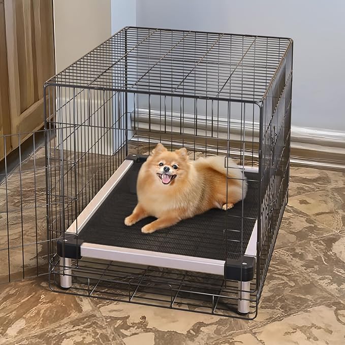 FXW TitanNest Chew-Proof Elevated Dog Bed, Raised Cot for Indoor/Outdoor/Camping Use, Durable & Waterproof Cooling Pet Bed for Extra-Small Dogs, 29.0" L x 18.0" W x 4.5" H, Black