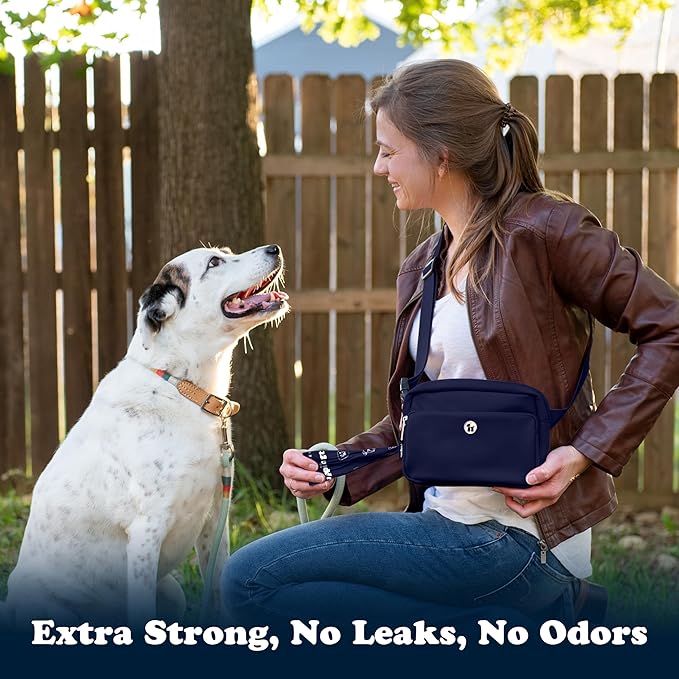 Puppington Certified Home Compostable Poop Bags - ASTM D6400 Compliant - 270 Extra Thick Bags - Plant Based - Pairs with Puppington 3-in-1 Bag & Fits all Standard Poop Bag Dispensers (Navy Blue)
